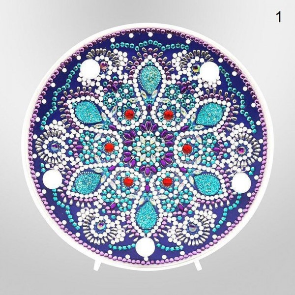 Lampe mandala en tableau diamant