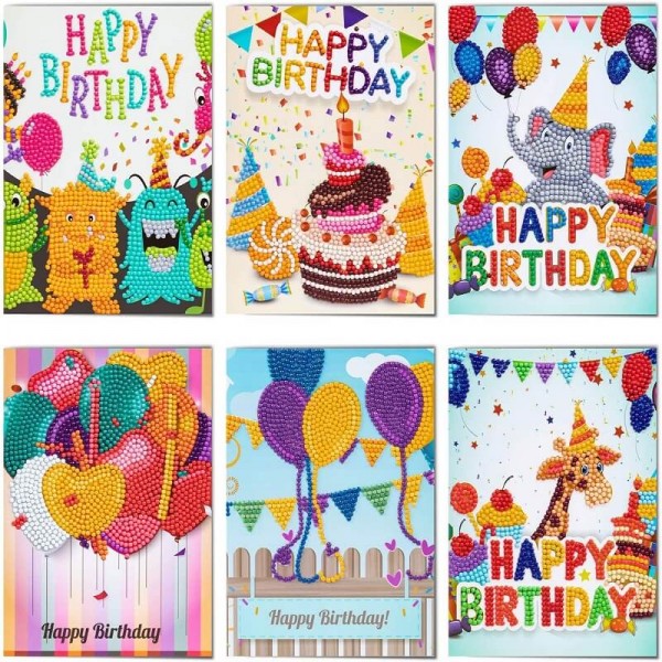 Cartes d'anniversaire | 6 pièces