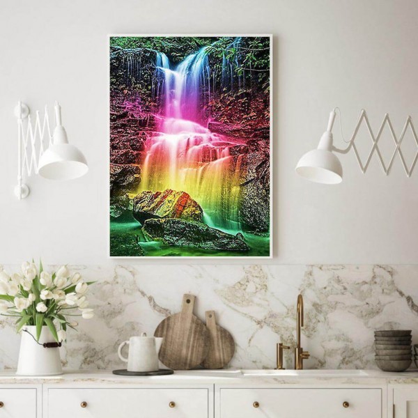 Cascade en arc-en-ciel 50x70cm