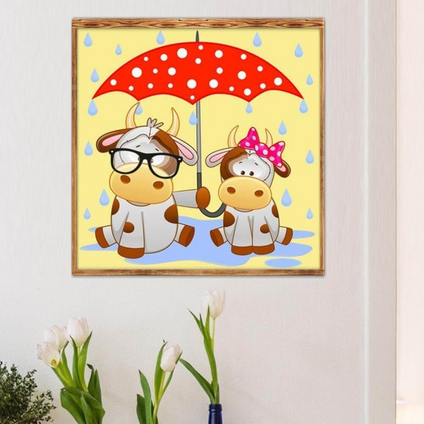 Jolies petites vaches 50x50cm