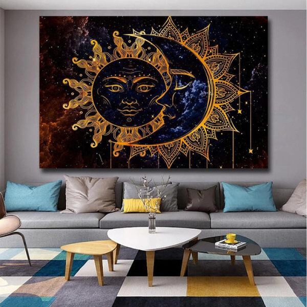 Soleil et lune de 50x80cm