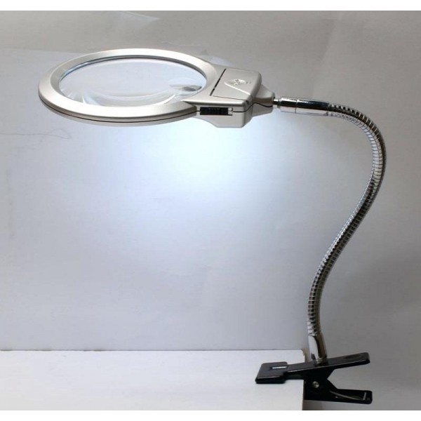 Lampe loupe avec pince de table