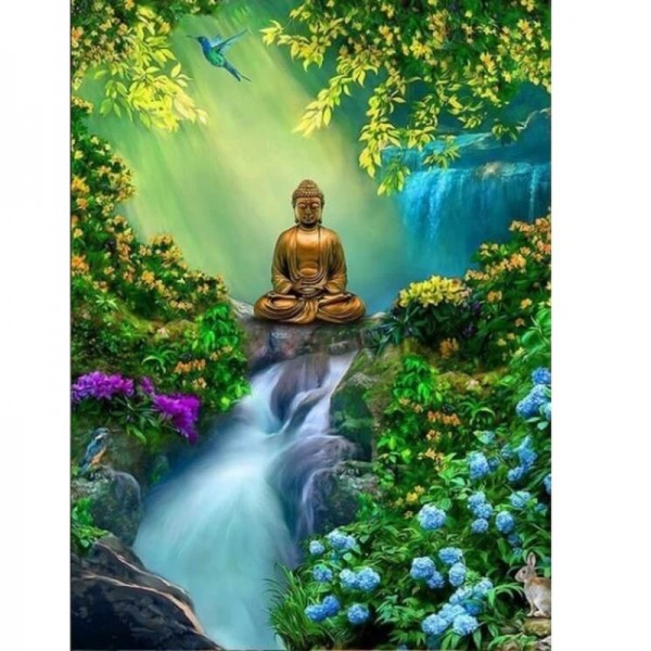 Bouddha à la cascade