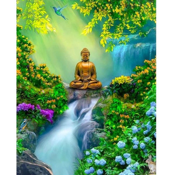 Bouddha à la cascade