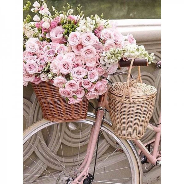 Panier à fleurs sur vélo