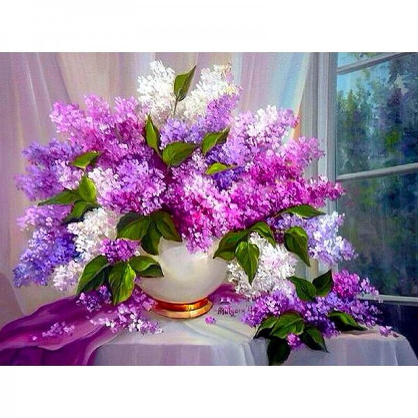 Peinture aux roses roses