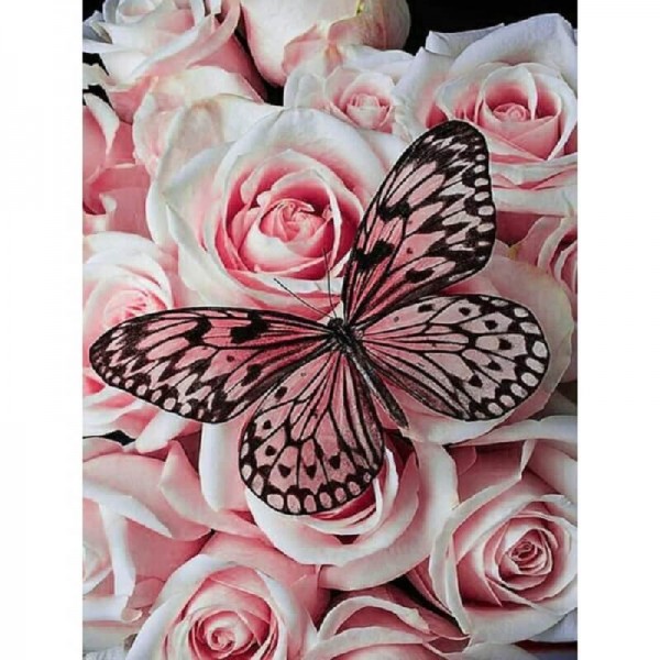 Papillon avec des roses